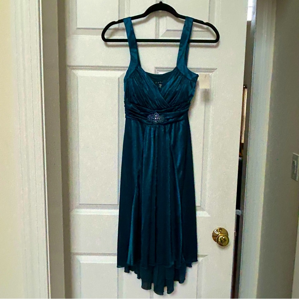 City Triangles Teal High Low Dress Sleeveless Sweetheart Neckline Size Medium